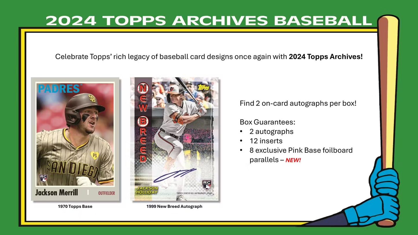 MLB 2024 TOPPS ARCHIVES BASEBALL HOBBY 10box case