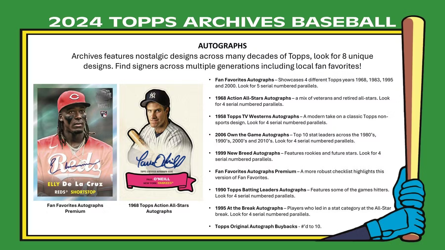 MLB 2024 TOPPS ARCHIVES BASEBALL HOBBY 10box case