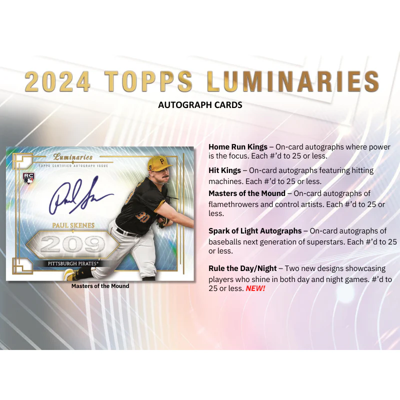 2024 Topps Luminaries Baseball Hobby 6Box 1Case